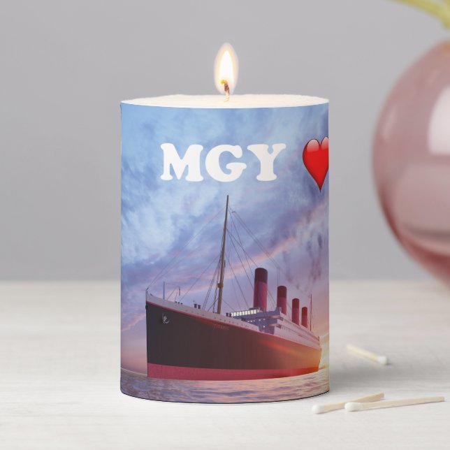Titanic (Mgy, Ship radio name) Pillar Candle (In Situ)
