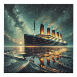 Titanic Night Reflection – Ghostly Elegance Faux Canvas Print