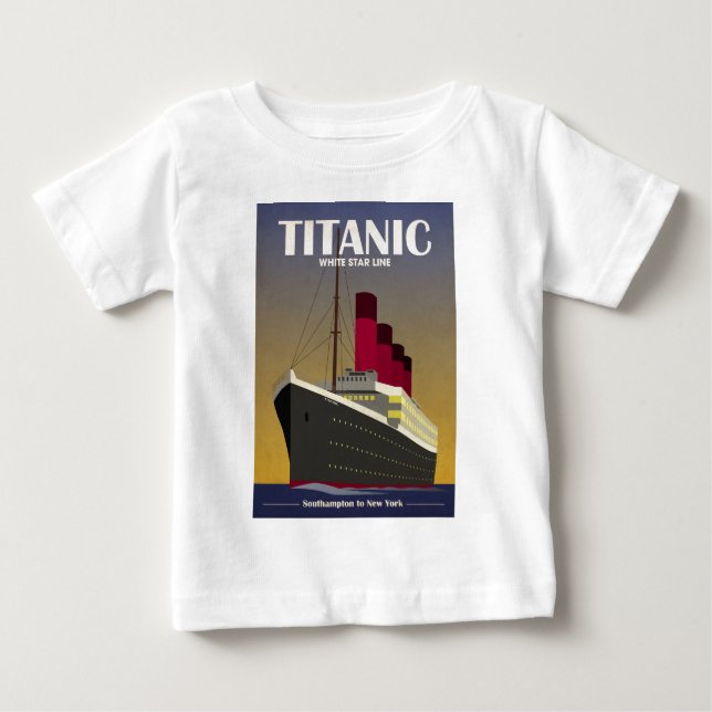Titanic Ocean Liner Art Deco Print Baby T-Shirt (Front)