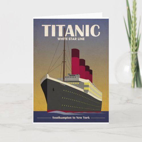 Titanic Ocean Liner Art Deco Print Card