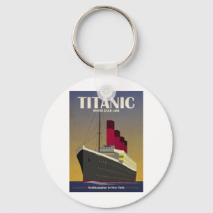 Titanic Ocean Liner Art Deco Print Keychain