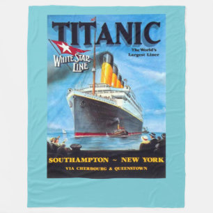 Titanic Ocean Liner Poster Fleece Blanket