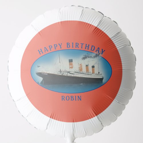 Titanic Orange Birthday Ship Balloon