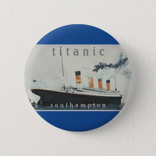 TITANIC Party Blue Vintage White Star Line Ship Button