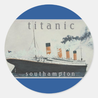 TITANIC Party Blue Vintage White Star Line Ship Classic Round Sticker