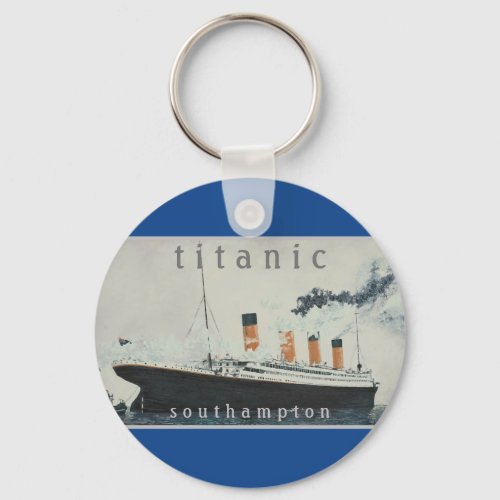 TITANIC Party Blue Vintage White Star Line Ship Keychain
