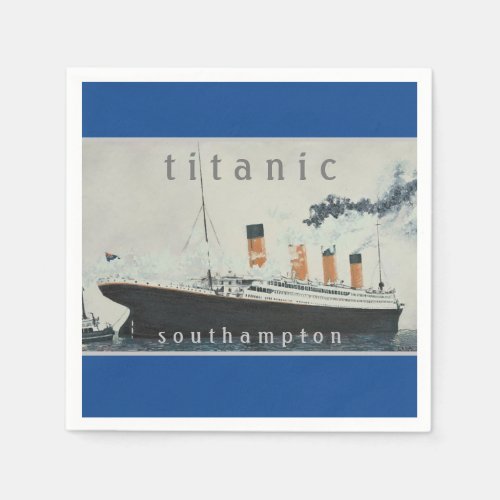 TITANIC Party Blue Vintage White Star Line Ship Napkins