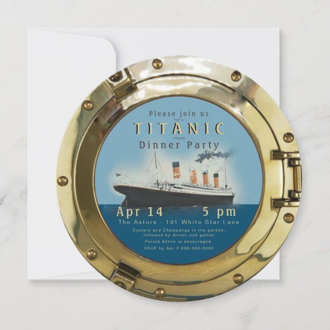 Titanic Porthole Party Invitation  (Front)