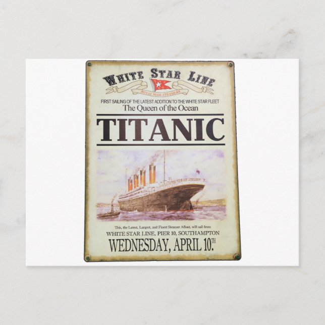 Titanic poster postcard (Front)
