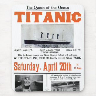 Titanic Queen Of The Ocean - White Star Line Mouse Pad