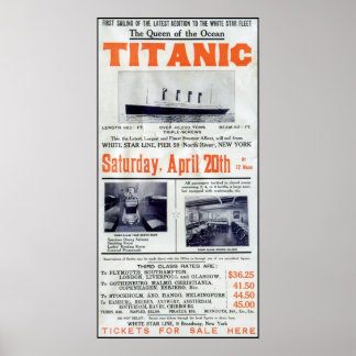Titanic Queen Of The Ocean - White Star Line Poster