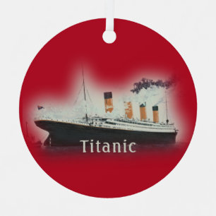 Titanic Red Christmas Metal Ornament