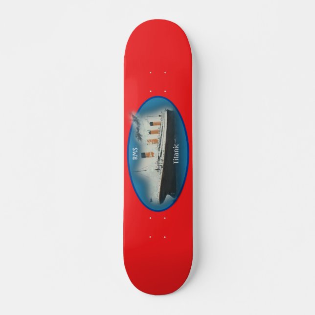 Titanic Red Maritime White Star Line Ship Skateboard (Front)