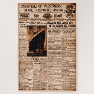 Titanic Reported Sinking World News 1912 Jigsaw Puzzle