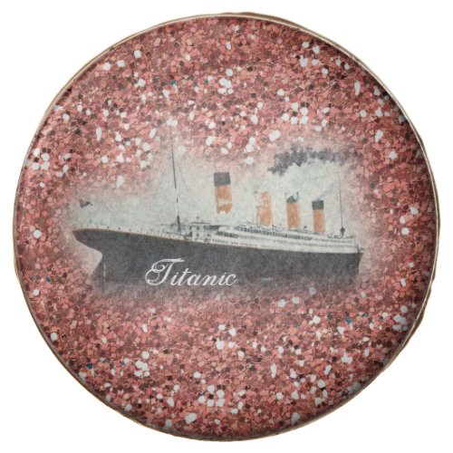 Titanic Rose Gold Glitter White Star Line Ship Chocolate Covered Oreo