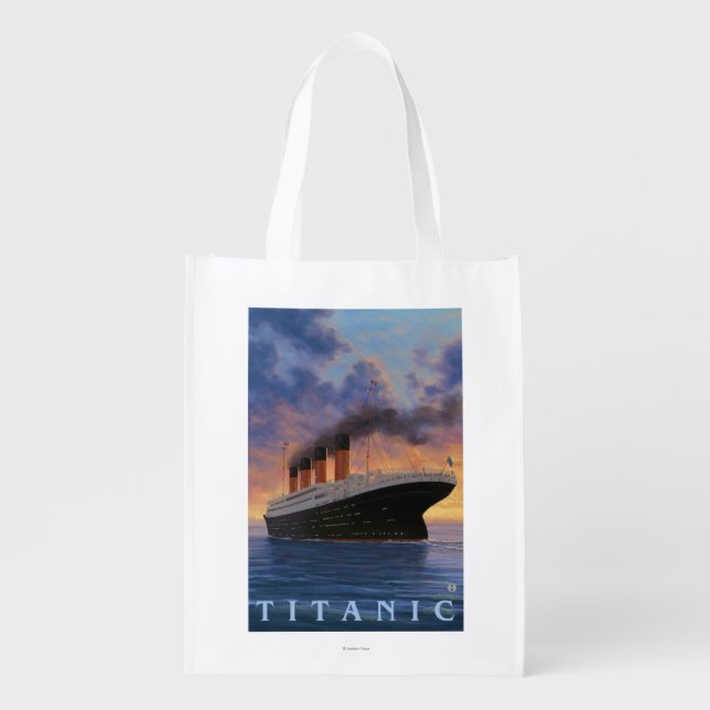 Titanic SceneWhite Star Line Reusable Grocery Bag (Front)