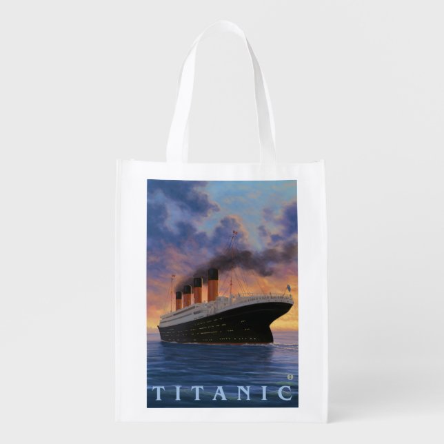 Titanic SceneWhite Star Line Reusable Grocery Bag (Front)