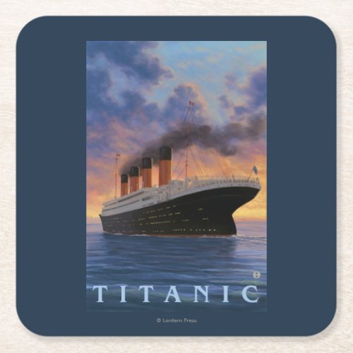 Titanic SceneWhite Star Line Square Paper Coaster