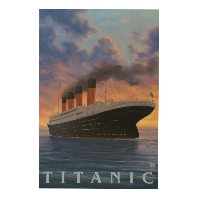 Titanic SceneWhite Star Line Wood Wall Art (Front)