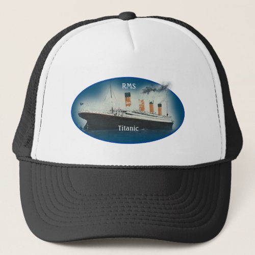 Titanic Sea Blue White Star Line Ship Trucker Hat