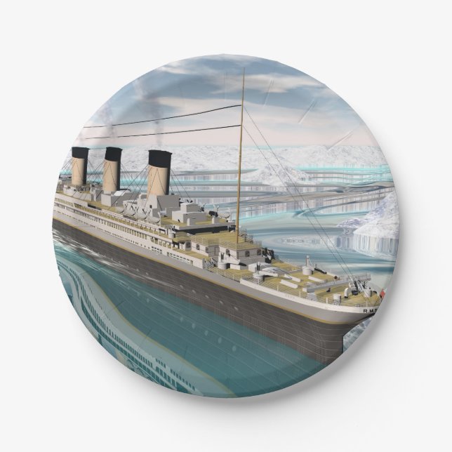 Titanic ship - 3D render Paper Plates (Front)