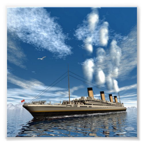 Titanic ship _ 3D render Photo Print
