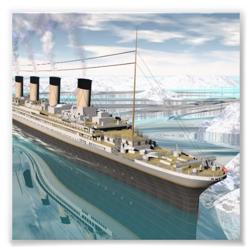 Titanic ship _ 3D render Photo Print