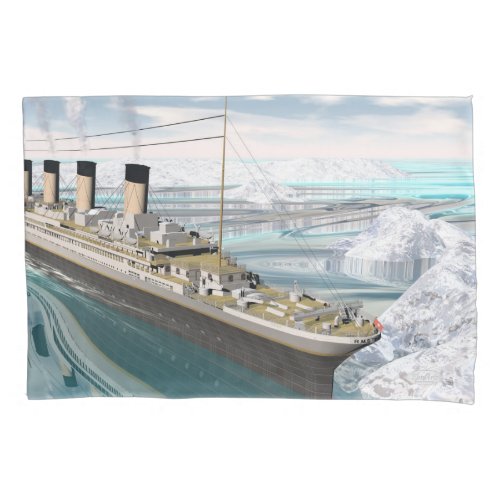 Titanic ship _ 3D render Pillow Case