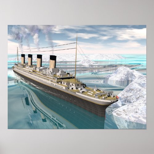 Titanic ship _ 3D render Poster