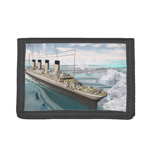 Titanic ship _ 3D render Trifold Wallet