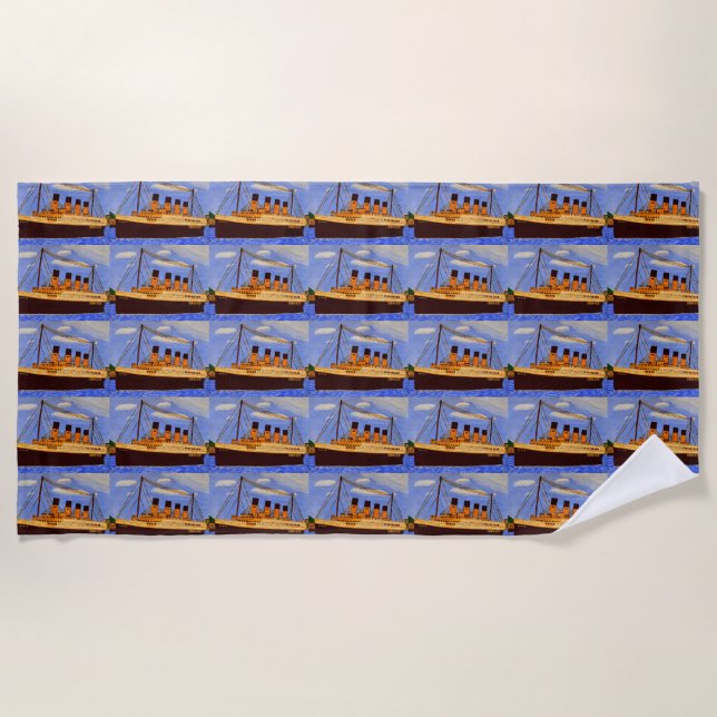 Titanic ship beach towel  (Front)
