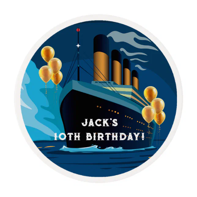 Titanic Ship Birthday Edible Cupcake Cookie Topper Edible Frosting ...