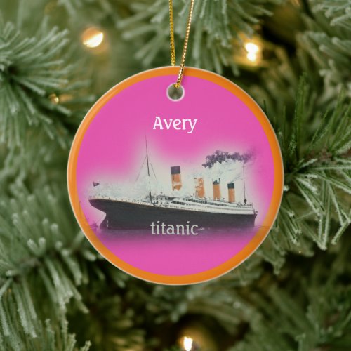 Titanic Ship Christmas Ceramic Ornament