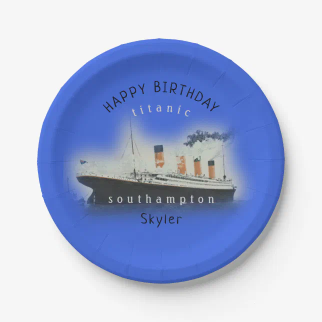 Titanic Theme Naval Birthday Party Invitation Cake and Decor