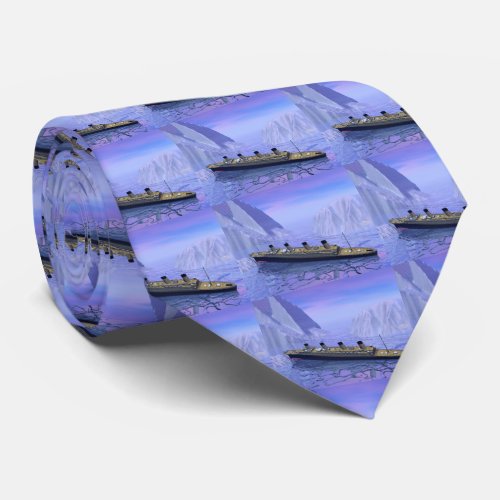 Titanic ship sinking _ 3D render Neck Tie