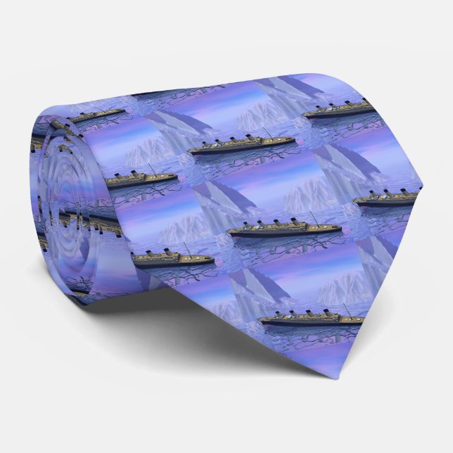Titanic ship sinking - 3D render Neck Tie (Rolled)