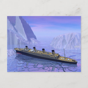 Titanic ship sinking - 3D render Postcard