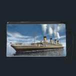Titanic ship wristlet purse<br><div class="desc">Famous Titanic ship floating among icebergs on the water by cloudy day - 3D render</div>