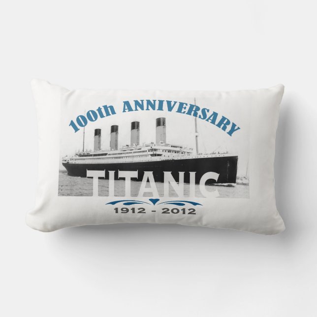 Titanic Sinking 100 Year Anniversary Lumbar Pillow (Front)