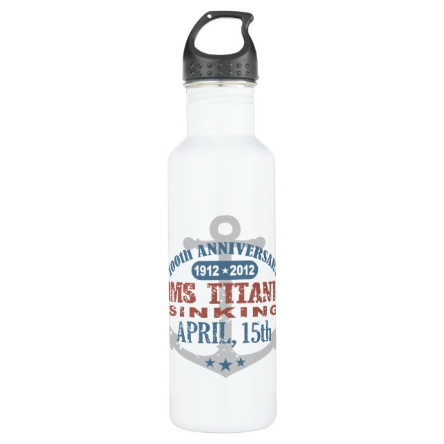 Titanic Sinking 100 Year Anniversary Water Bottle (Front)