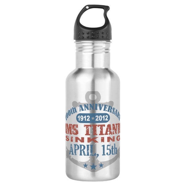 Titanic Sinking 100 Year Anniversary Water Bottle (Front)
