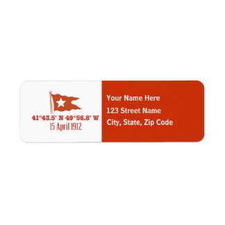 Titanic Sinking GPS Coordinates & White Star Flag Label