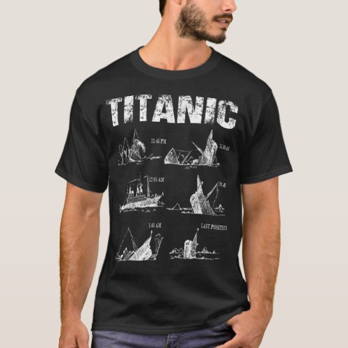 Titanic Sinking Vintage Cruise Ship Atlantic Ocean T_Shirt