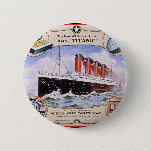 Titanic Soap Label Pinback Button (Front)