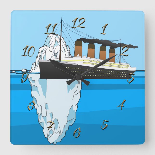 Titanic Square Wall Clock (Front)