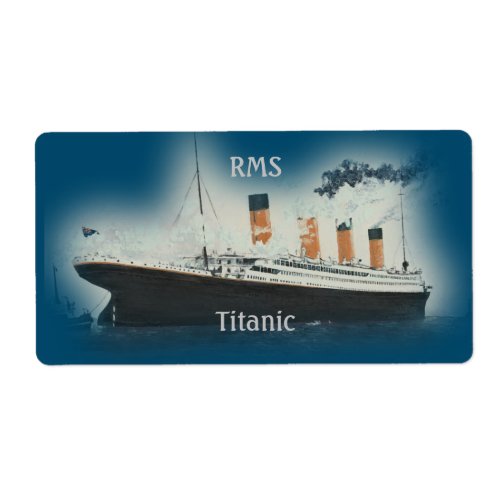 Titanic Vintage Dark Blue Sea White Star Line Ship Label