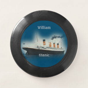 Titanic Vintage Dark Blue Sea White Star Line Ship Wham-O Frisbee
