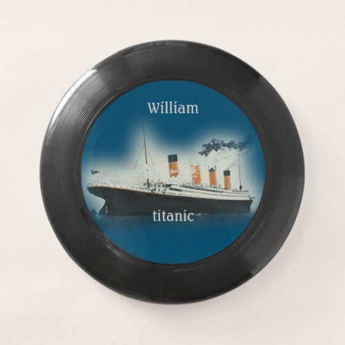 Titanic Vintage Dark Blue Sea White Star Line Ship Wham_O Frisbee