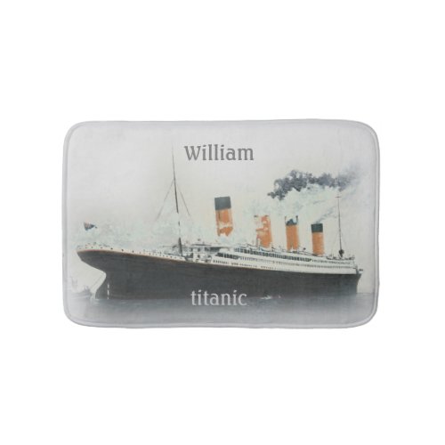 Titanic Vintage Iceberg Grey White Star Line Ship Bath Mat
