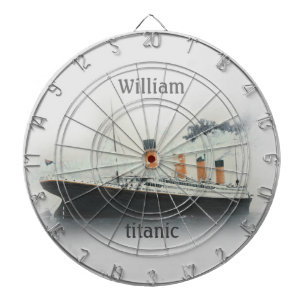Titanic Vintage Iceberg Grey White Star Line Ship Dart Board